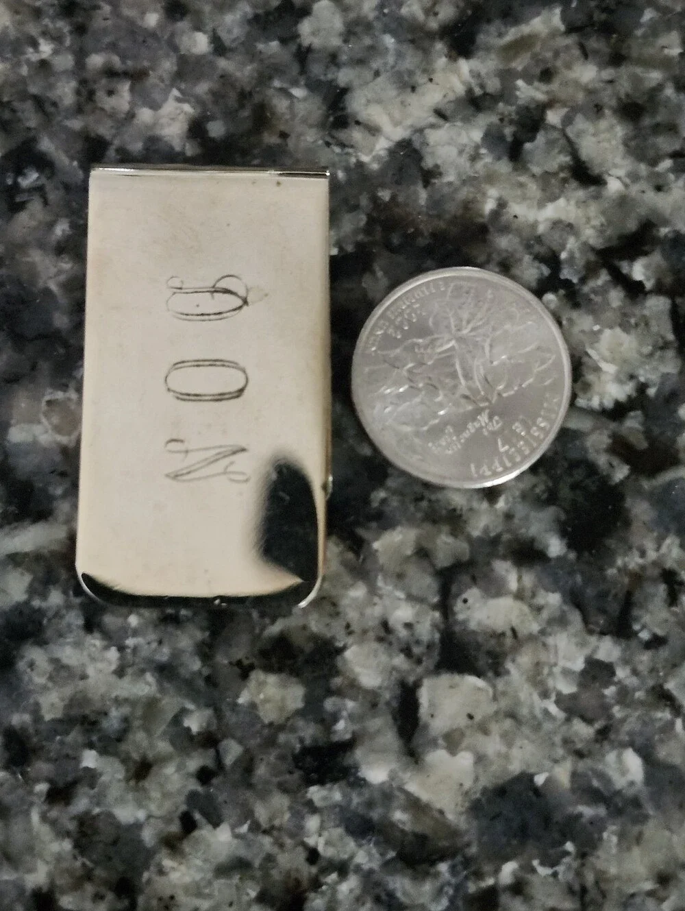 Gold Tone Monogrammed Money Clip -DON